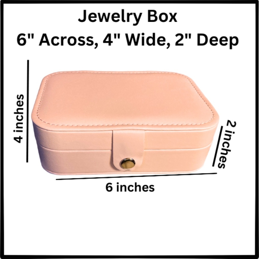 Pink Jewelry Box Double Layer PU Leather Small Organizer BRAND NEW 6" X 4" X 2" - Picture 10 of 10